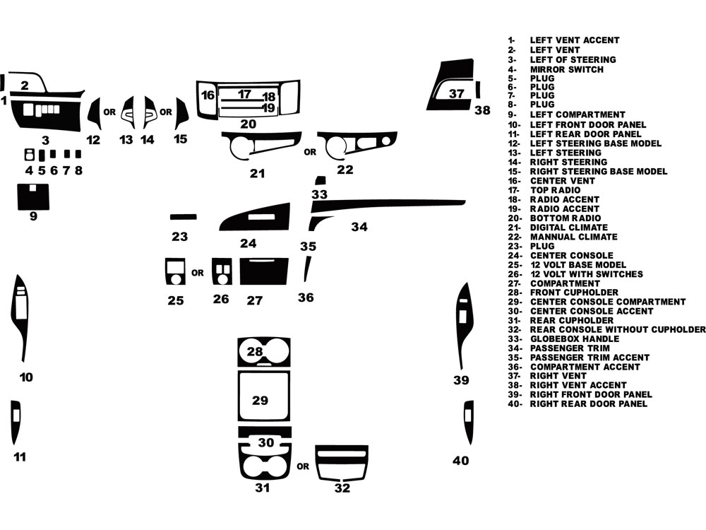 Toyota Sienna 2011-2014 Dash Kit Diagram
