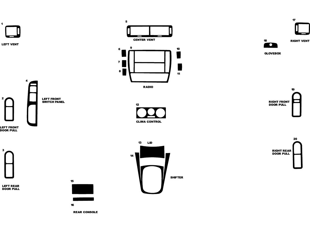 Volkswagen Passat 1998-1999 Dash Kit Diagram