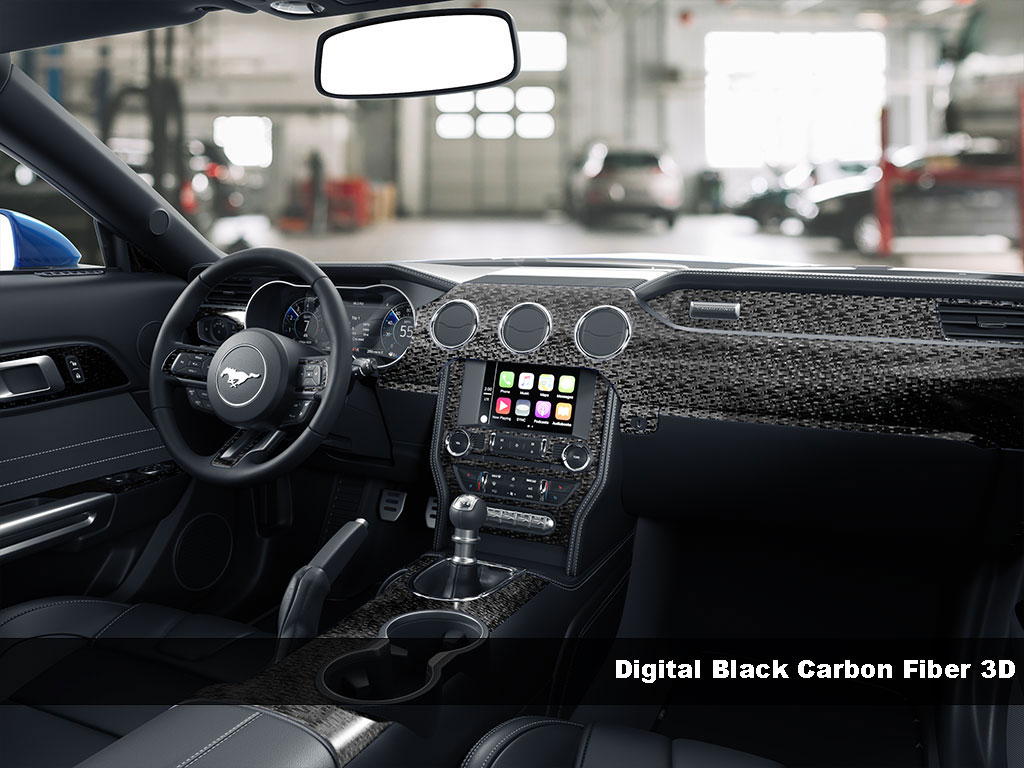 3D Carbon Fiber Digital Black Dash Trim Kit Finish