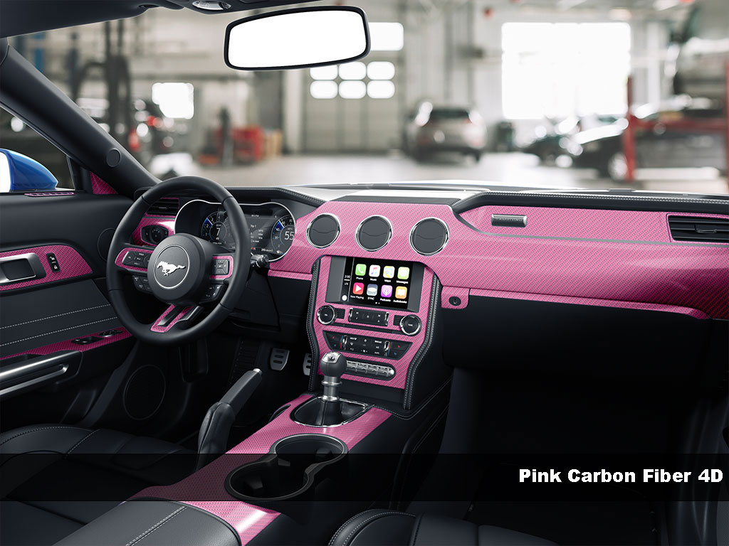 4D Carbon Fiber Pink Dash Trim Kit Finish