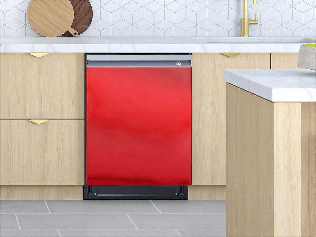 Rwraps™ Matte Chrome Red Custom Dishwasher Cover