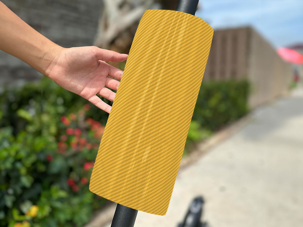 Rwraps 3D Carbon Fiber Yellow Do-It-Yourself E-Scooter Wraps