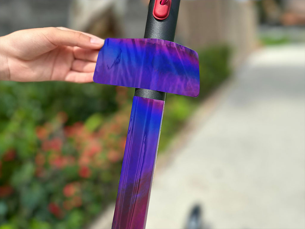 Rwraps Holographic Chrome Purple Neochrome Electric Kick-Scooter Wraps