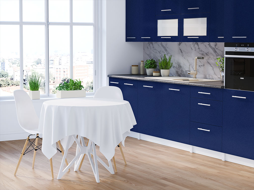 3M 2080 Gloss Deep Blue Metallic DIY Kitchen Cabinet Wraps