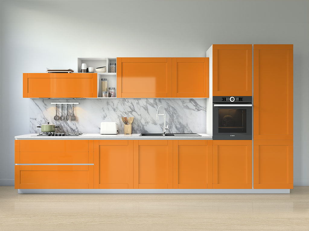 3M 2080 Gloss Deep Orange Kitchen Cabinetry Wraps
