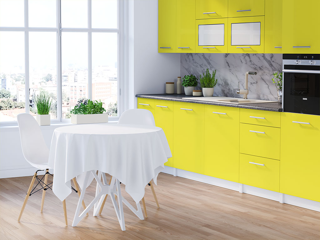 3M 2080 Gloss Lucid Yellow DIY Kitchen Cabinet Wraps