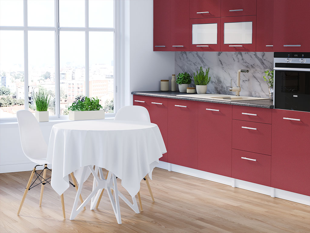 3M 2080 Matte Red Metallic DIY Kitchen Cabinet Wraps
