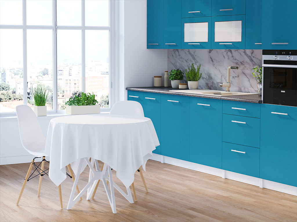 3M 2080 Matte Blue Metallic DIY Kitchen Cabinet Wraps