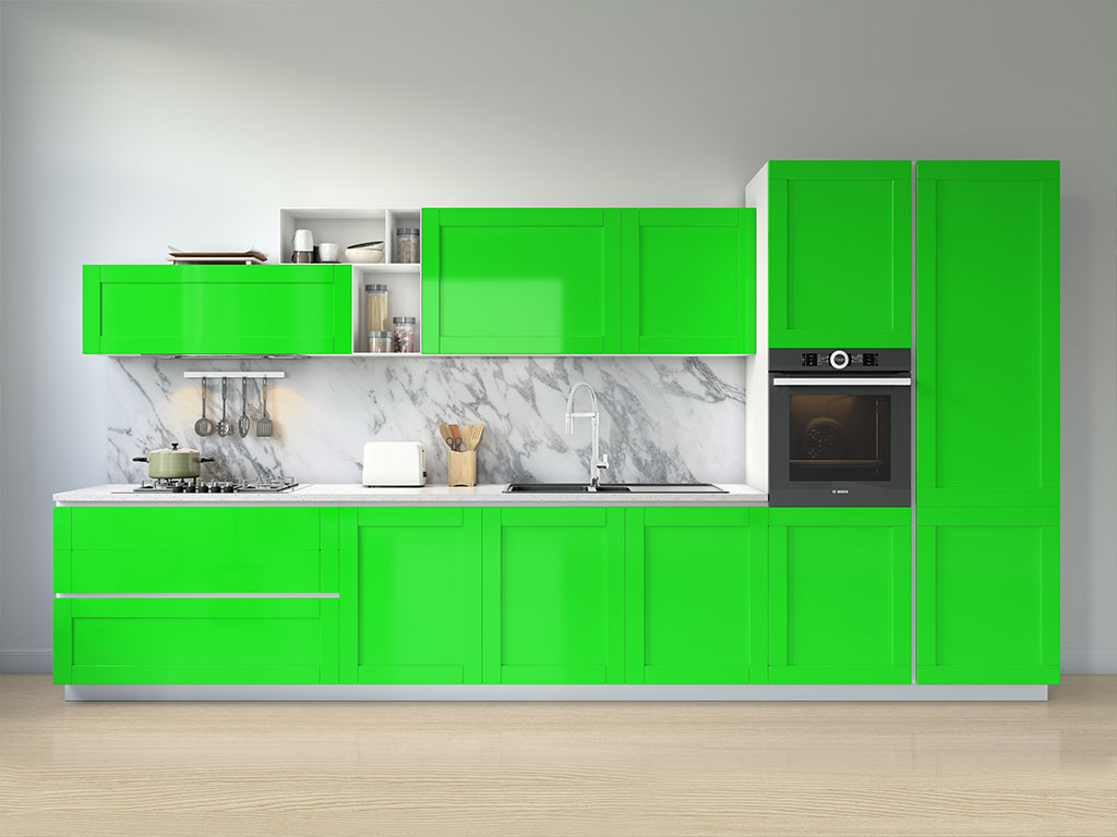 3M 1080 Satin Neon Fluorescent Green Kitchen Cabinetry Wraps