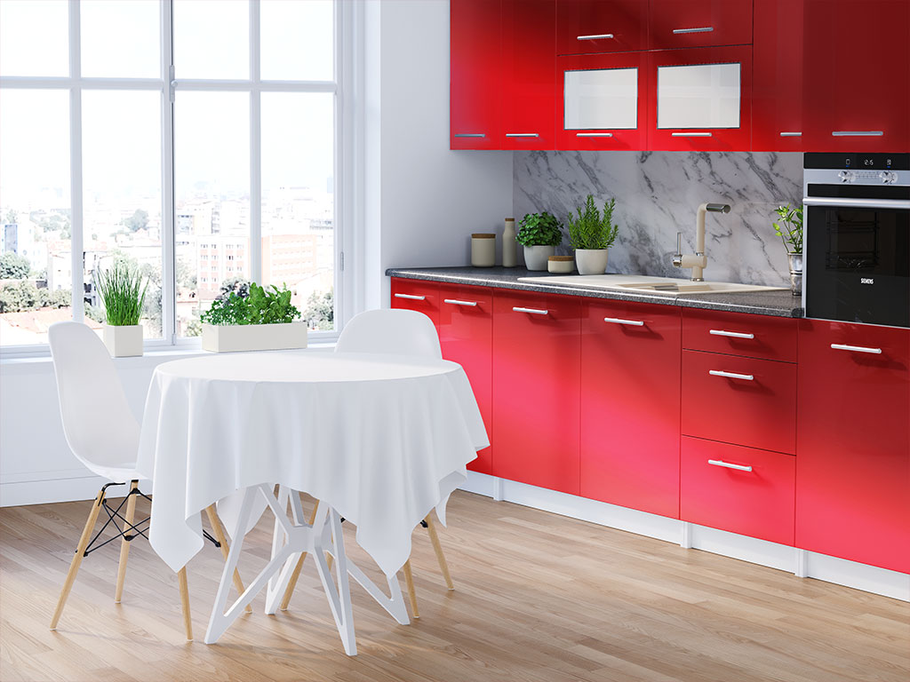 Avery Dennison SF 100 Red Chrome DIY Kitchen Cabinet Wraps