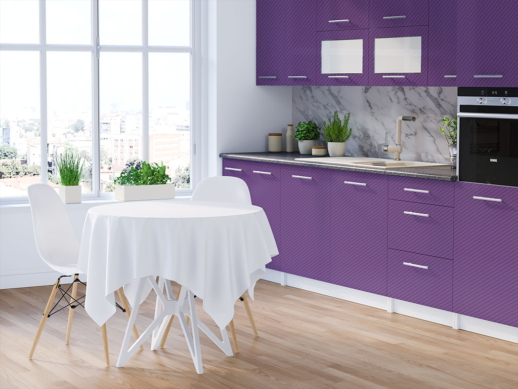 Rwraps 3D Carbon Fiber Purple DIY Kitchen Cabinet Wraps