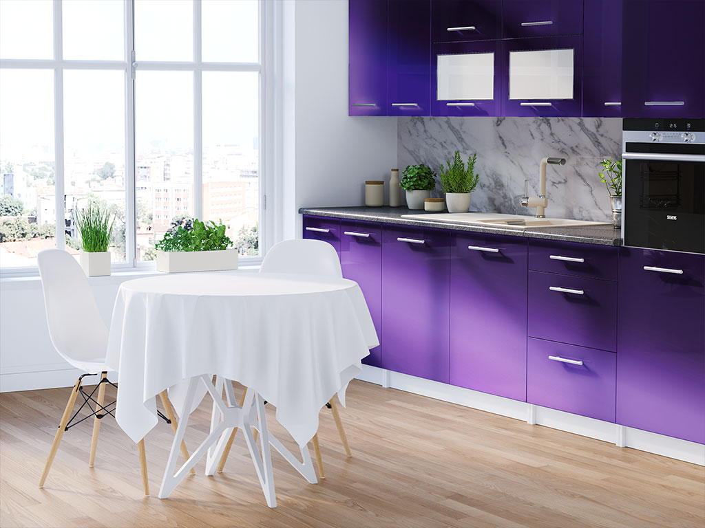 Rwraps Chrome Purple DIY Kitchen Cabinet Wraps