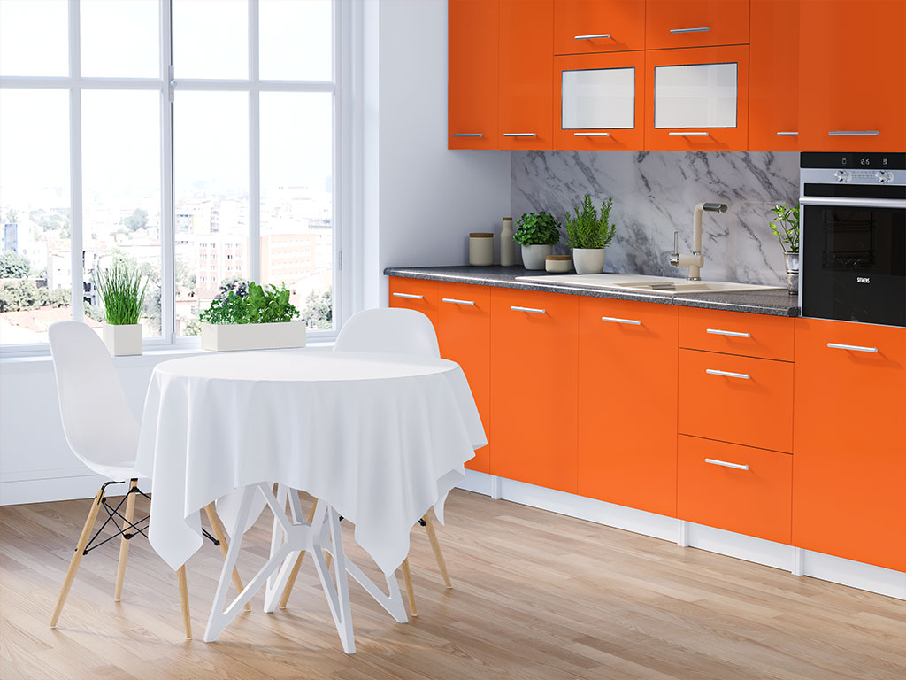 Rwraps Gloss Orange (Fire) DIY Kitchen Cabinet Wraps