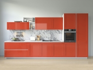 Rwraps Gloss Metallic Fire Red Kitchen Cabinetry Wraps