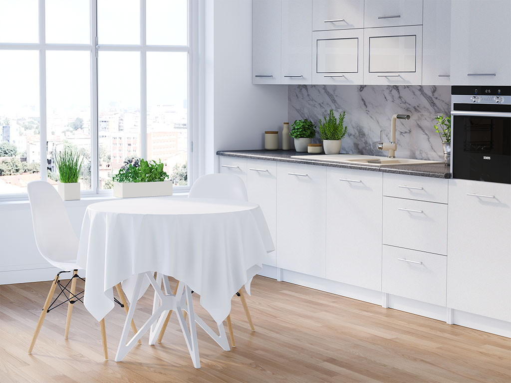 Rwraps Gloss Metallic White DIY Kitchen Cabinet Wraps