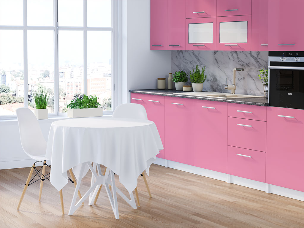 Rwraps Gloss Pink DIY Kitchen Cabinet Wraps