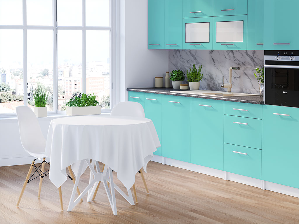 Rwraps Gloss Turquoise Blue DIY Kitchen Cabinet Wraps