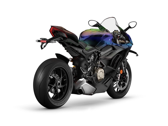 Rwraps Holographic Chrome Black Neochrome DIY Motorcycle Wraps