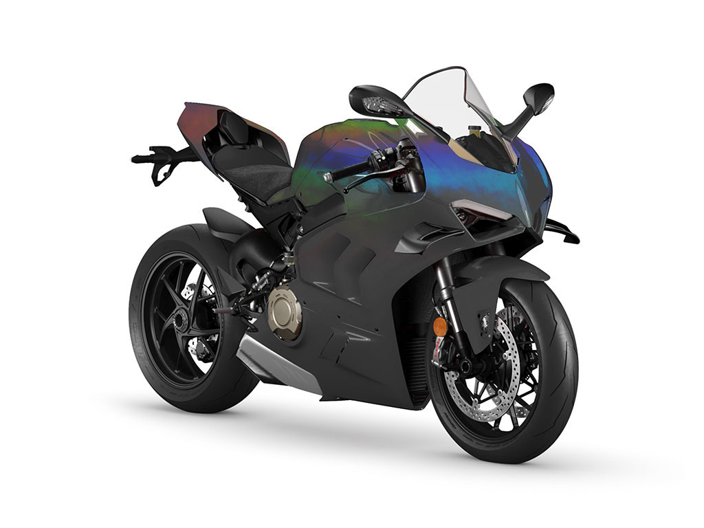 Rwraps Holographic Chrome Black Neochrome Motorcycle Wraps