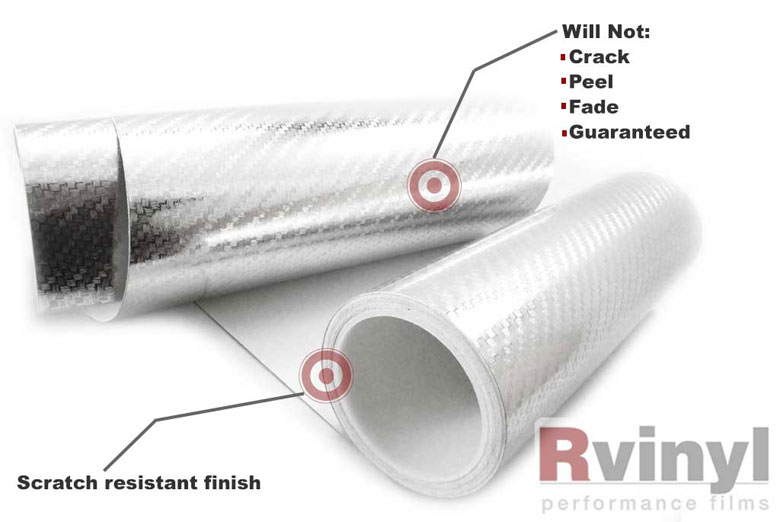 Silver R3 Carbon Fiber Vinyl Sheets