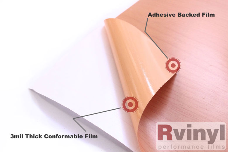 Blonde Oak Wood Grain Vinyl Wrap Film With Glue Backing