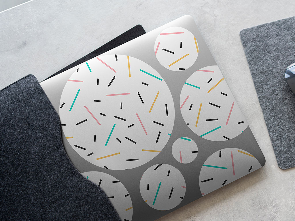 Blue Sprinkles Abstract Geometric DIY Laptop Stickers