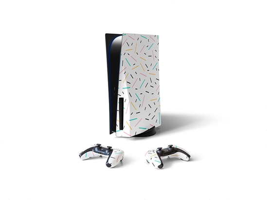 Blue Sprinkles Abstract Geometric Sony PS5 DIY Skin