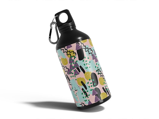 Cheshire Smile Abstract Geometric Water Bottle DIY Stickers