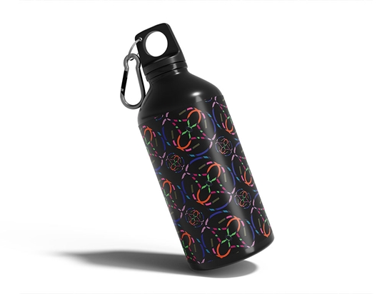Chasing Night Abstract Geometric Water Bottle DIY Stickers