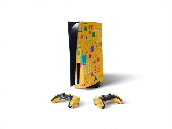 Bright Side Abstract Geometric Sony PS5 DIY Skin