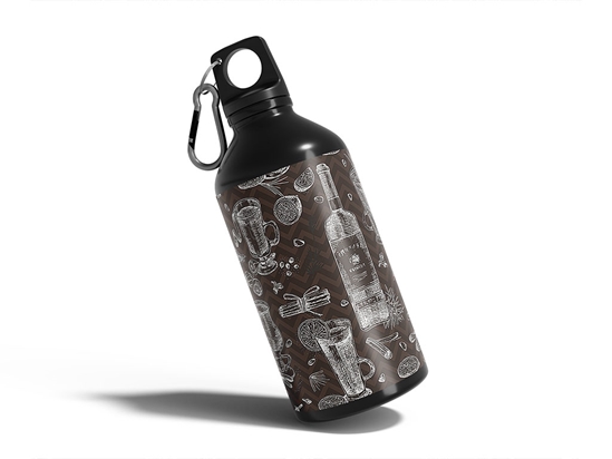 Black Spiced Alcohol Water Bottle DIY Stickers