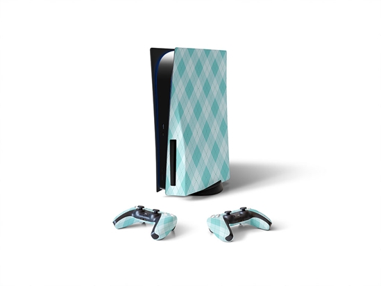 Starched Linen Argyle Sony PS5 DIY Skin
