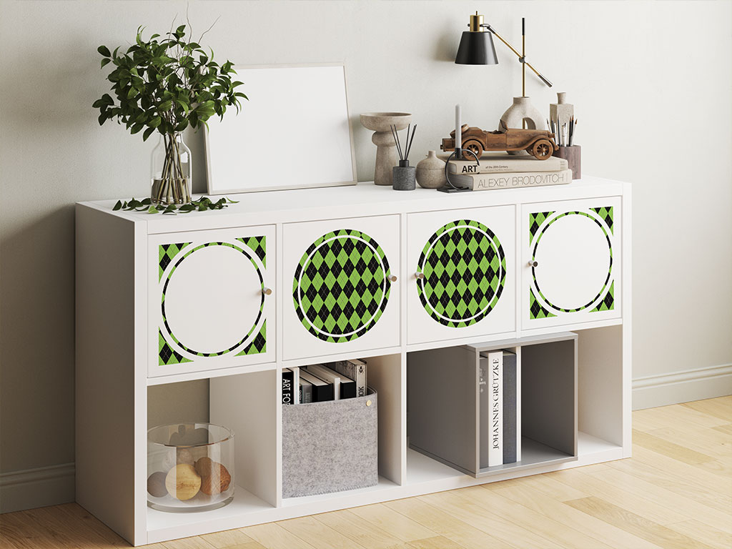 Avocado Tones Argyle DIY Furniture Stickers