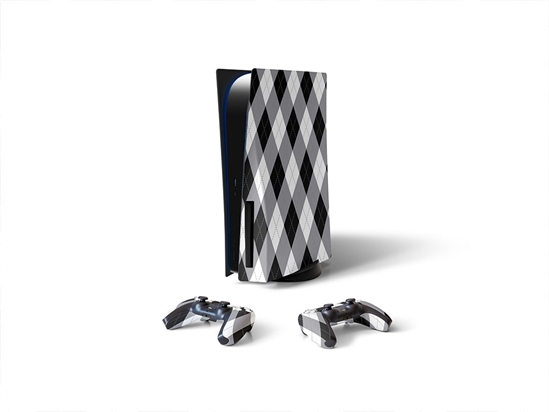 Dark Carbon Argyle Sony PS5 DIY Skin