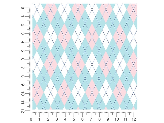 Overlapping Blues Argyle 1ft x 1ft Craft Sheets