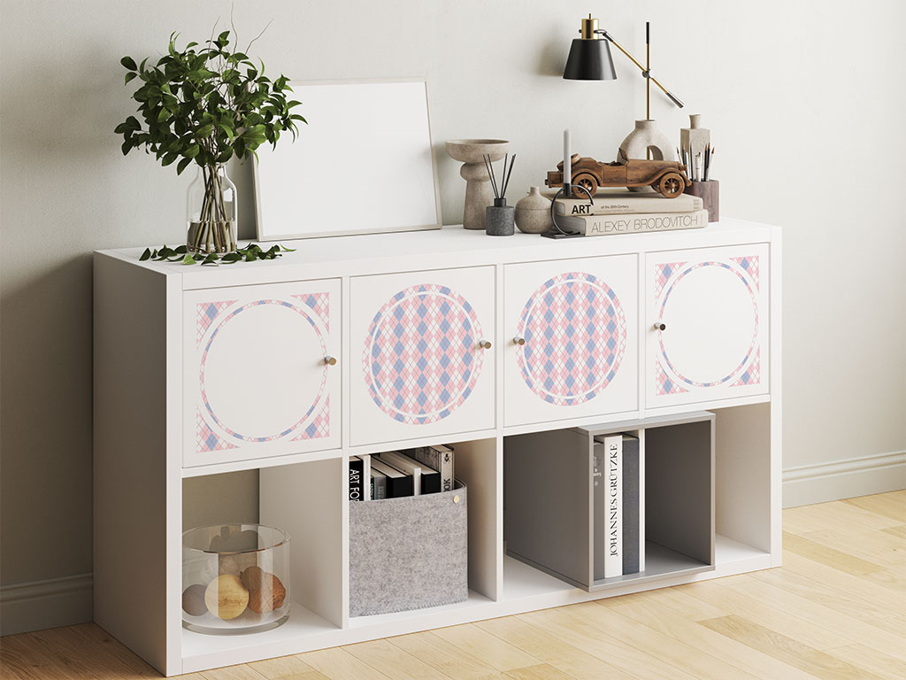 Overlapping Pinks Argyle DIY Furniture Stickers