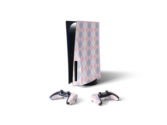 Overlapping Pinks Argyle Sony PS5 DIY Skin