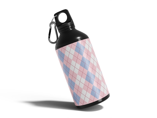 Overlapping Pinks Argyle Water Bottle DIY Stickers