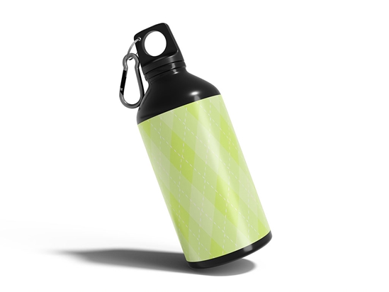 Neon Lemon Argyle Water Bottle DIY Stickers