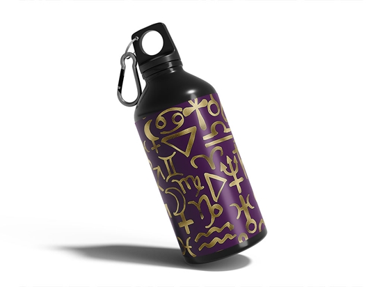 Purple Horoscopes Astrology Water Bottle DIY Stickers