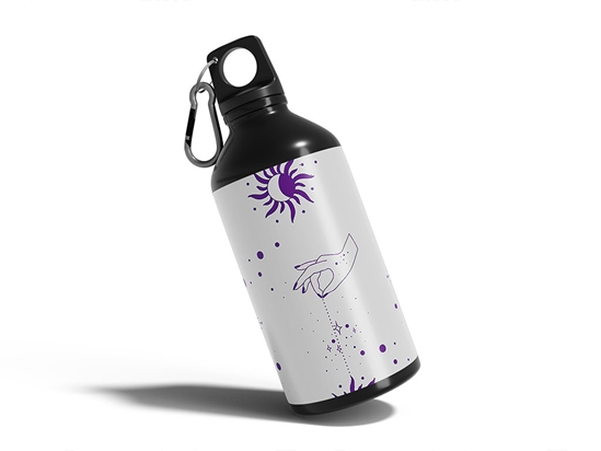 Purple Suns Astrology Water Bottle DIY Stickers