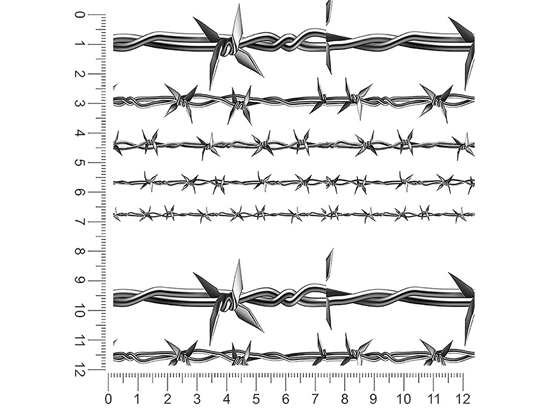 Realistic Ross Barbed Wire 1ft x 1ft Craft Sheets