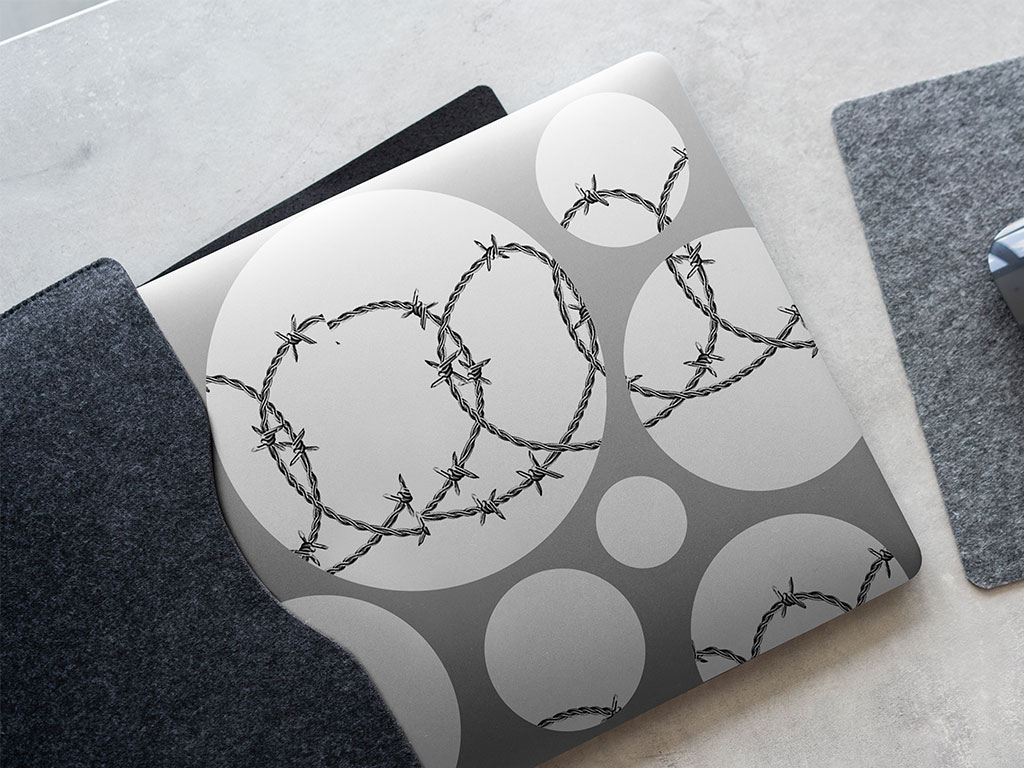 Spiraling Ross Barbed Wire DIY Laptop Stickers