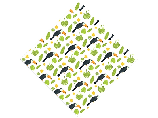 Jungle Greens Birds Vinyl Wrap Pattern