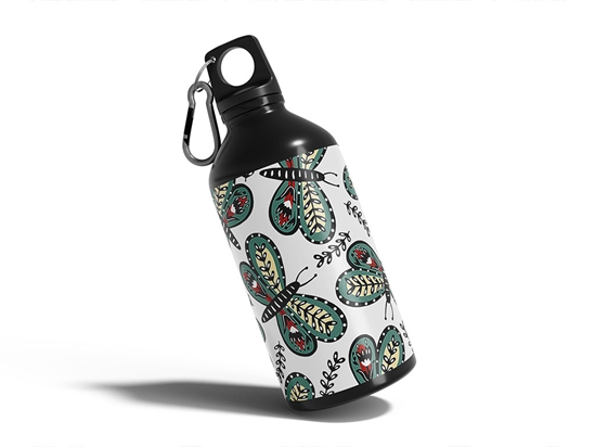 Florally Embedded Bug Water Bottle DIY Stickers