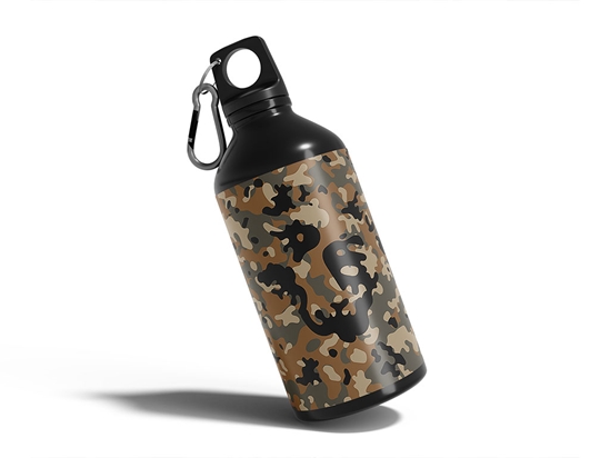 Khaki Woodland Camouflage Water Bottle DIY Stickers