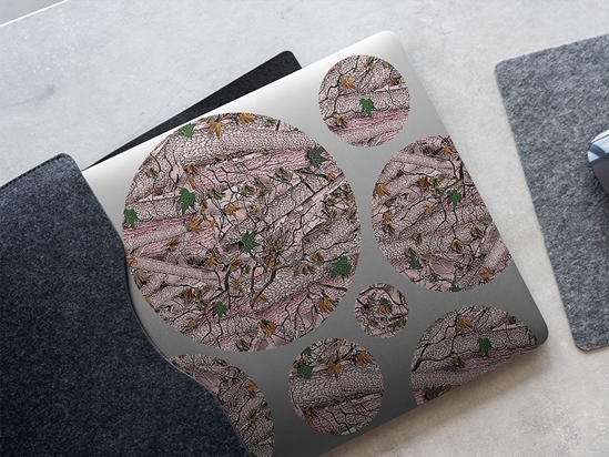 Forest Pink Camouflage DIY Laptop Stickers