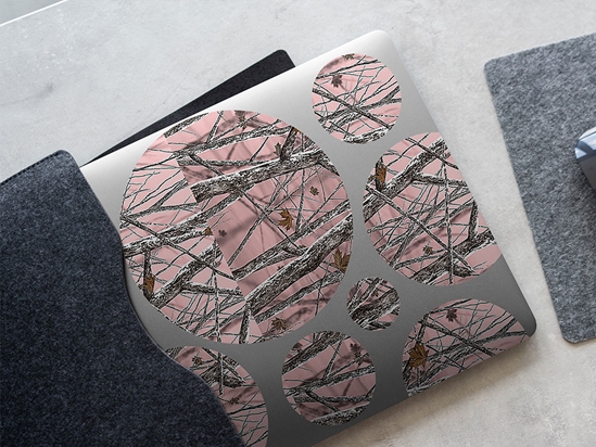 Snowstorm Pink Camouflage DIY Laptop Stickers