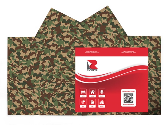 Army Machine Camouflage Craft Vinyl Sheet Pack