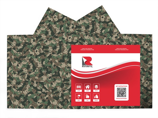 Digital Fabric Camouflage Craft Vinyl Sheet Pack